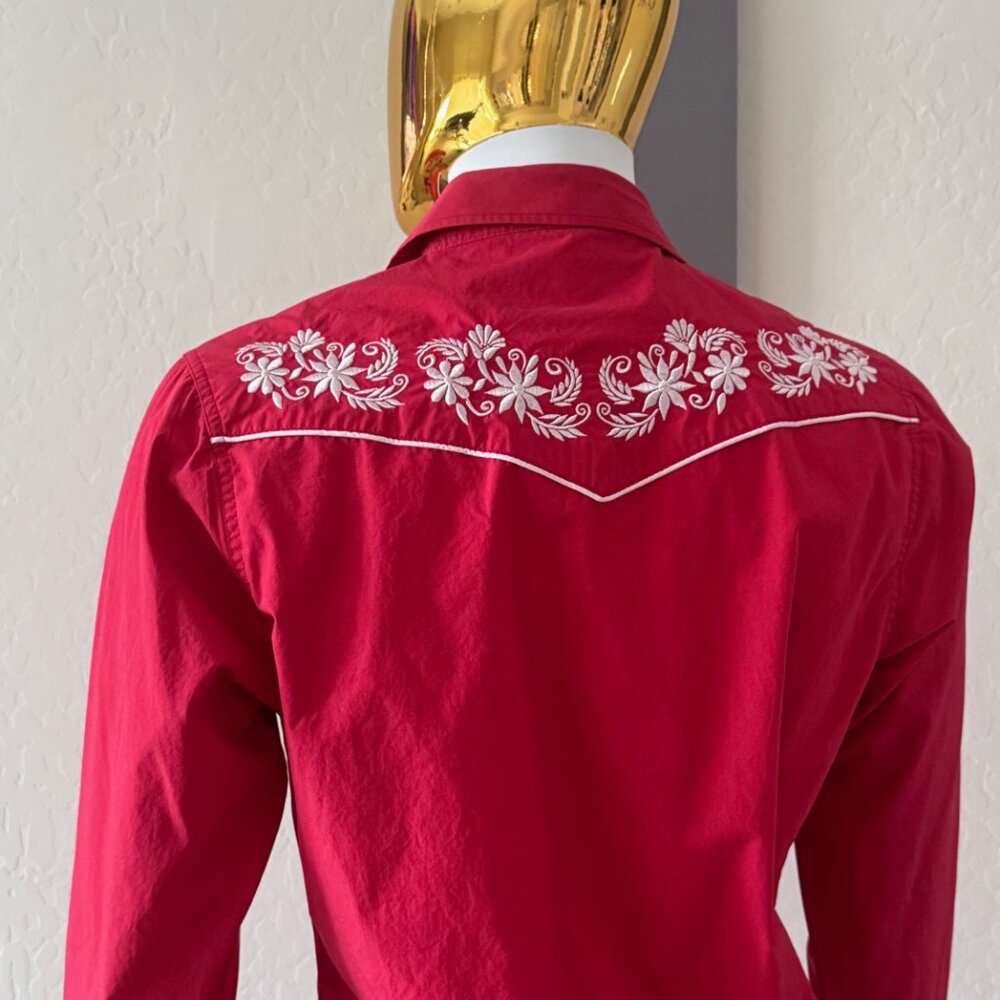 Embroidered Western Snap Front Long Sleeve XL Shirt - Picture 4 of 8